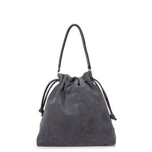 Clare V. Grand Henri Maison Suede Bag in Gray